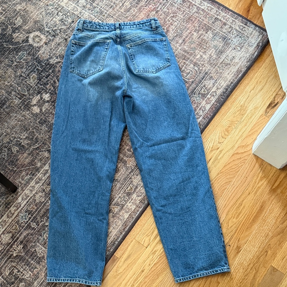Reformation Women's Noa High Rise Barrel Jeans in Blue - Picture 4 of 8